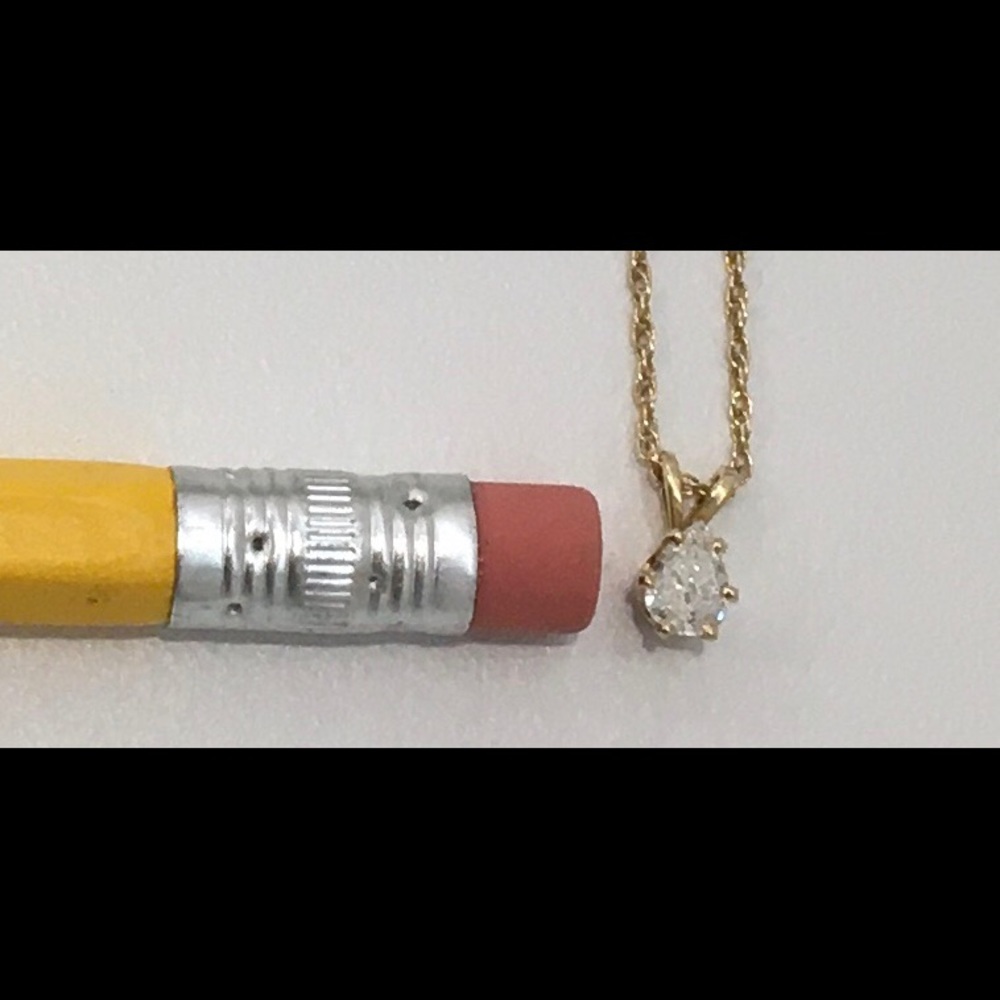 Pear Shape Diamond Pendant Necklace - Picture 6 of 10